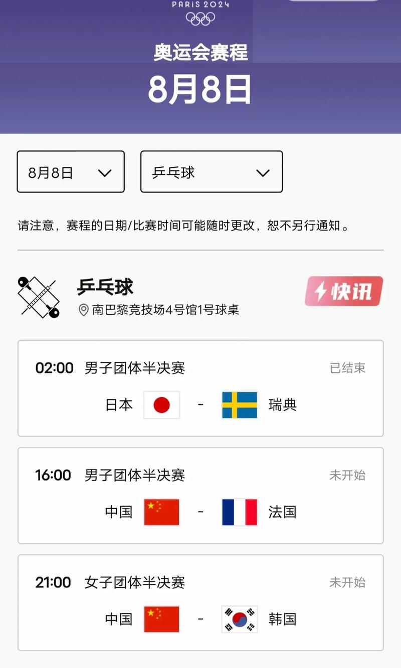 中国乒乓球队最新赛程，热血激战，再度展现国球荣耀风采